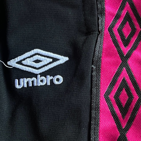 Umbro Track Pants Girls Large 10/12 Black Pink Drawstring Soccer - Picture 3 of 11